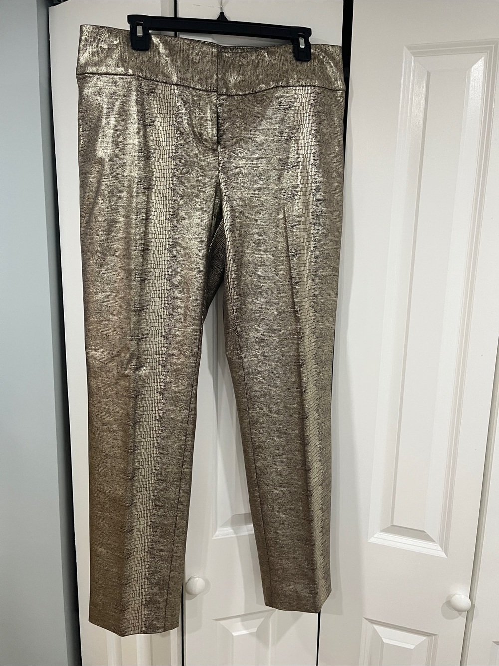 Alfani Metallic Gold Skinny Pants